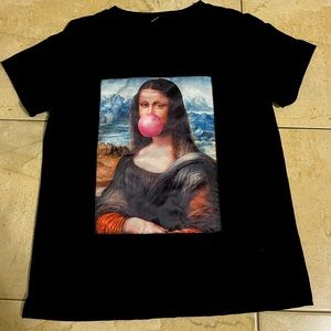 Bubble Gum Mona Lisa graphic tee From SHEIN